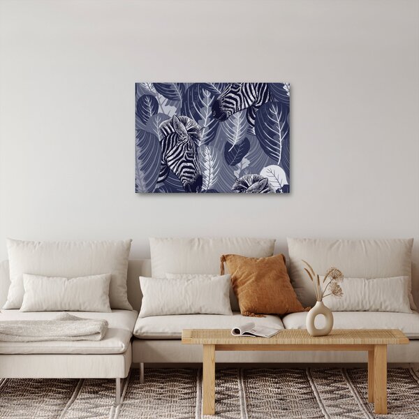 Tablou - Zebre albastre (70x50 cm)