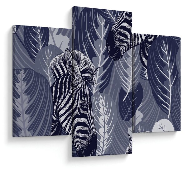 Tablou - Zebre albastre (90x60 cm)
