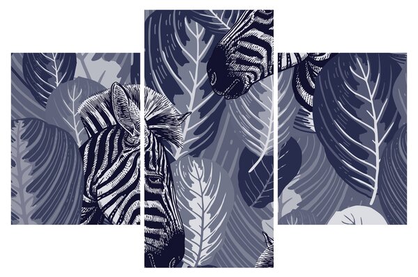 Tablou - Zebre albastre (90x60 cm)