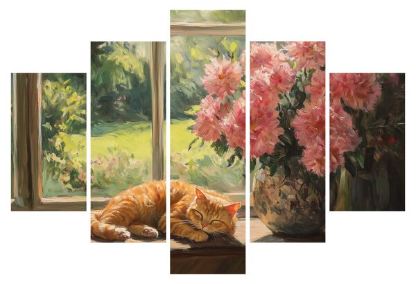 Tablou - Pisică la fereastră (150x105 cm)