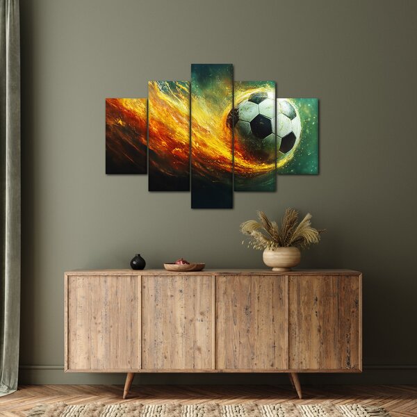 Tablou - Minge de Fotbal în Zbor (150x105 cm)