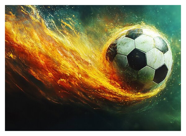 Tablou - Minge de Fotbal în Zbor (70x50 cm)