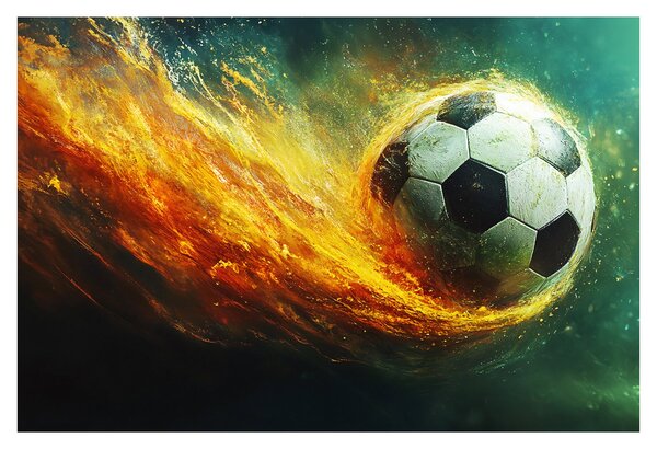 Tablou - Minge de Fotbal în Zbor (90x60 cm)