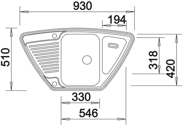 Blanco Tipo 9 E chiuveta din otel 93x51 cm 526338