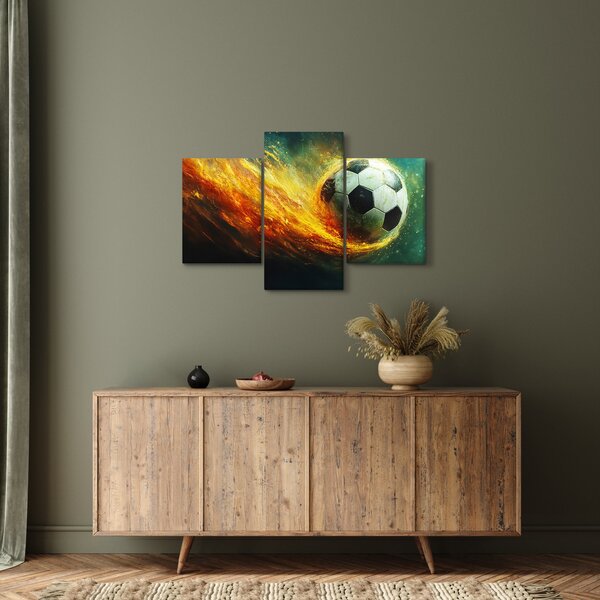 Tablou - Minge de Fotbal în Zbor (90x60 cm)