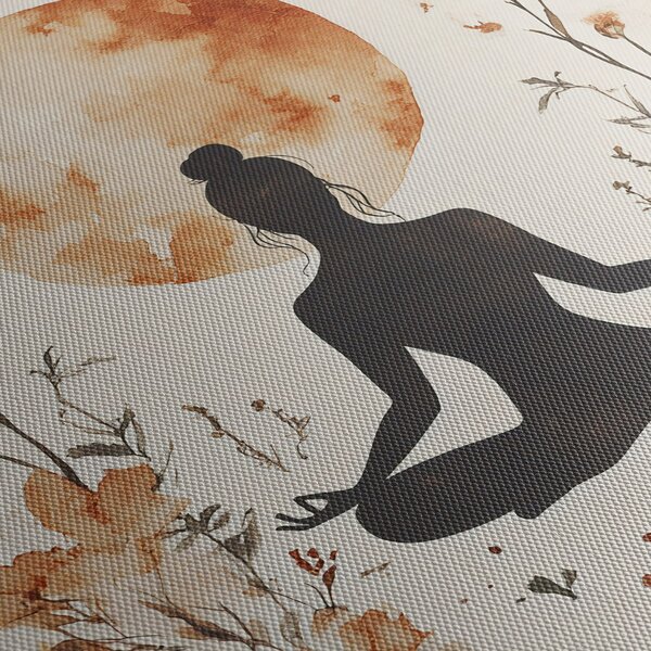 Tablou - Yoga Portocalie (cu ceas) (90x30 cm)
