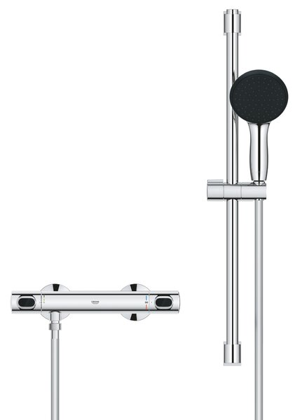 Grohe Precision Flow baterie de duș perete cu termostat StarLight Chrome 34800001