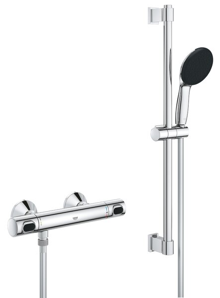 Grohe Precision Flow baterie de duș perete cu termostat StarLight Chrome 34800001