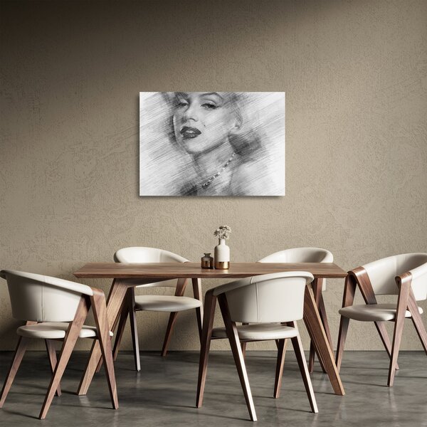 Tablou pe sticlă - Portretul lui Marilyn Monroe (70x50 cm)