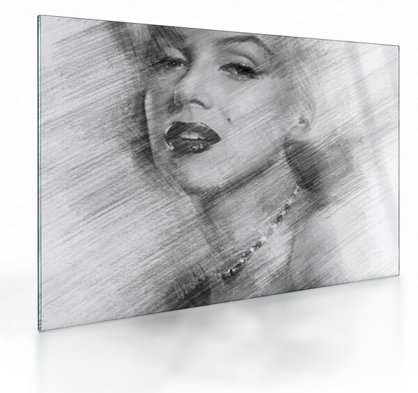 Tablou pe sticlă - Portretul lui Marilyn Monroe (70x50 cm)