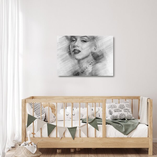 Tablou pe sticlă - Portretul lui Marilyn Monroe (70x50 cm)