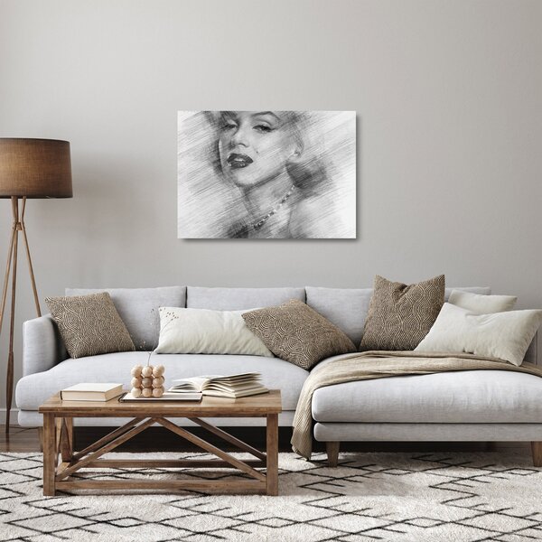 Tablou pe sticlă - Portretul lui Marilyn Monroe (70x50 cm)
