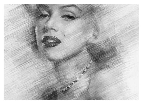 Tablou pe sticlă - Portretul lui Marilyn Monroe (70x50 cm)