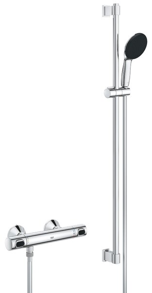 Grohe Precision Flow baterie de duș perete cu termostat StarLight Chrome 34805001