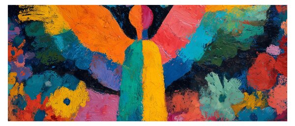 Tablou - Înger abstract cu flori (120x50 cm)