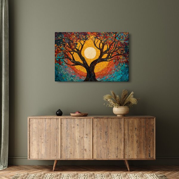 Tablou - Soarele în coroana arborelui vieții (90x60 cm)