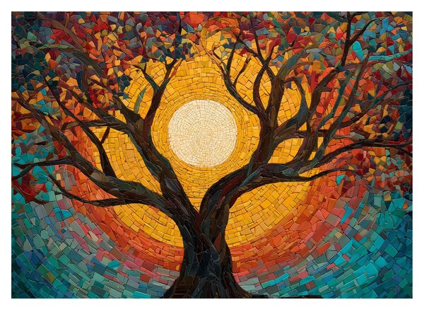 Tablou - Soarele în coroana arborelui vieții (70x50 cm)