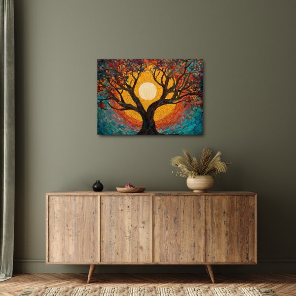 Tablou - Soarele în coroana arborelui vieții (70x50 cm)