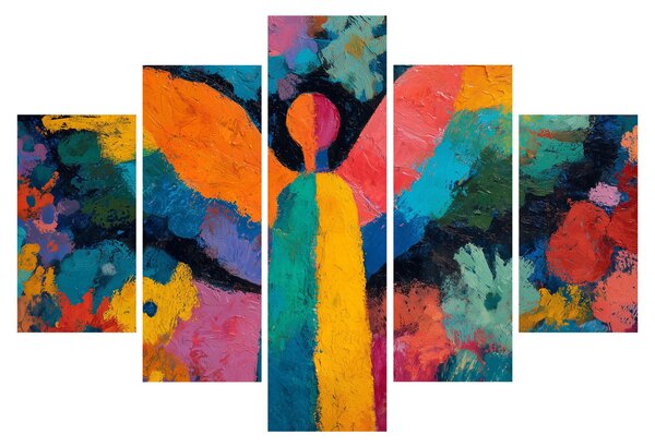 Tablou - Înger abstract cu flori (150x105 cm)