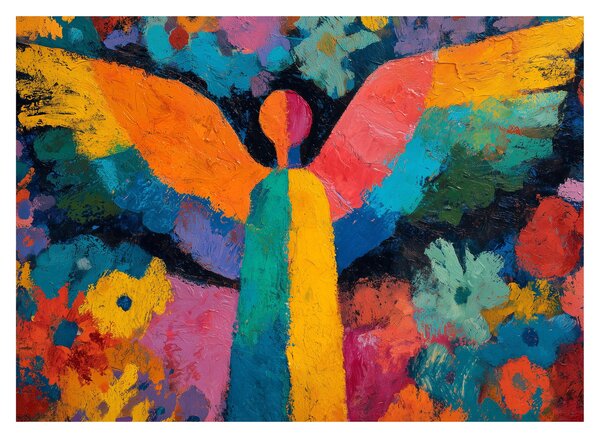 Tablou - Înger abstract cu flori (70x50 cm)