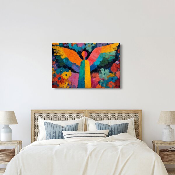 Tablou - Înger abstract cu flori (90x60 cm)