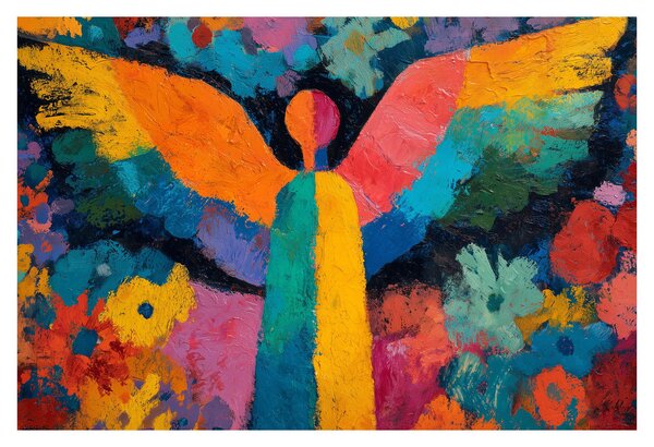 Tablou - Înger abstract cu flori (90x60 cm)