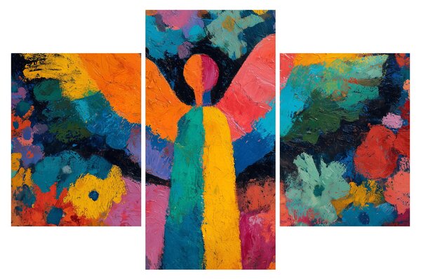 Tablou - Înger abstract cu flori (90x60 cm)