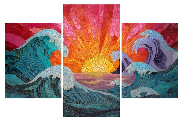 Tablou - Mozaic de valuri (90x60 cm)
