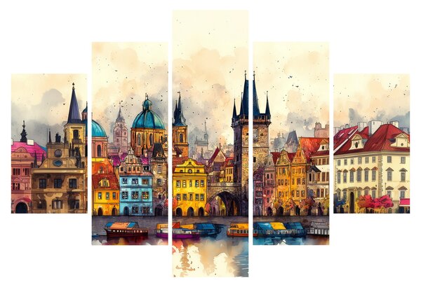 Tablou - Toamna în orașul pictat (150x105 cm)