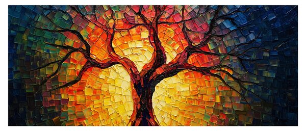 Tablou - Arborele vieții în mozaic (120x50 cm)