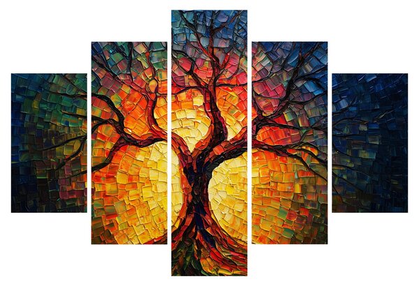 Tablou - Arborele vieții în mozaic (150x105 cm)