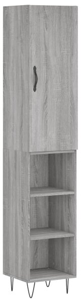 Dulap înalt, gri sonoma, 34,5x34x180 cm, lemn prelucrat