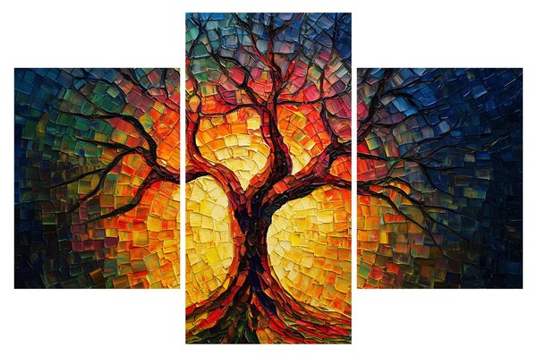 Tablou - Arborele vieții în mozaic (90x60 cm)