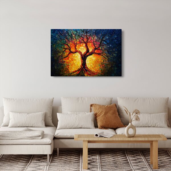 Tablou - Arborele vieții în mozaic (90x60 cm)