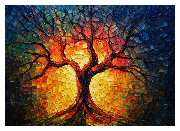 Tablou - Arborele vieții în mozaic (70x50 cm)