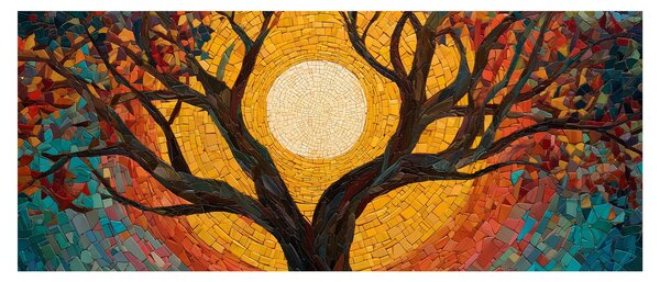 Tablou - Soarele în coroana arborelui vieții (120x50 cm)