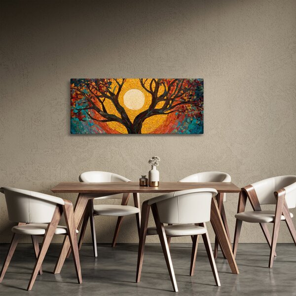 Tablou - Soarele în coroana arborelui vieții (120x50 cm)