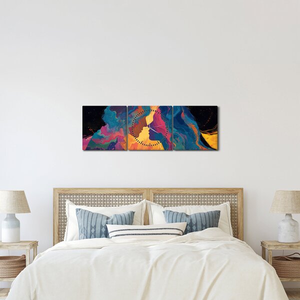 Tablou - Dragoste cosmică (cu ceas) (90x30 cm)