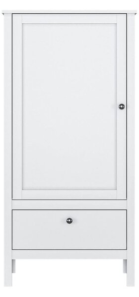 Dulap OLE, alb, PAL laminat, cu o usa si un sertar, 65x37x135 cm