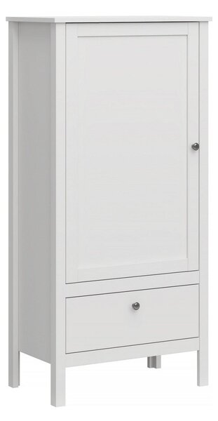 Dulap OLE, alb, PAL laminat, cu o usa si un sertar, 65x37x135 cm
