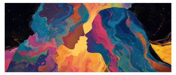 Tablou - Dragoste cosmică (120x50 cm)