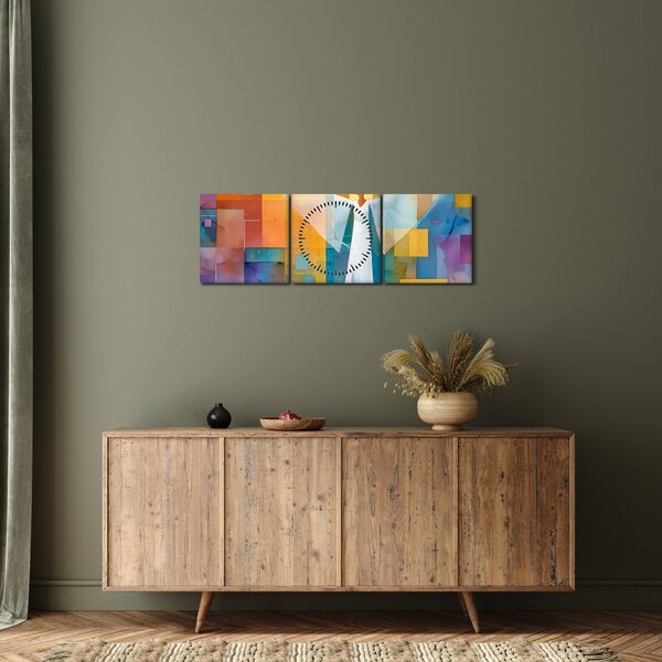 Tablou - Înger geometric (cu ceas) (90x30 cm)