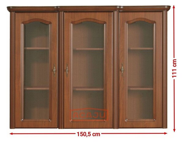 Vitrina NATALIA NAD150, visin primavera, PAL/sticla securizata, 151x45