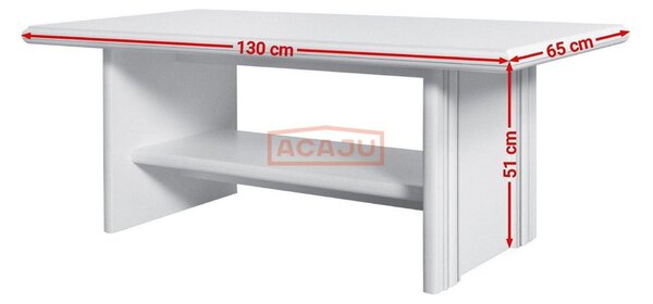Masute cafea vintage IDENTO, alb, PAL, 130x65x51 cm