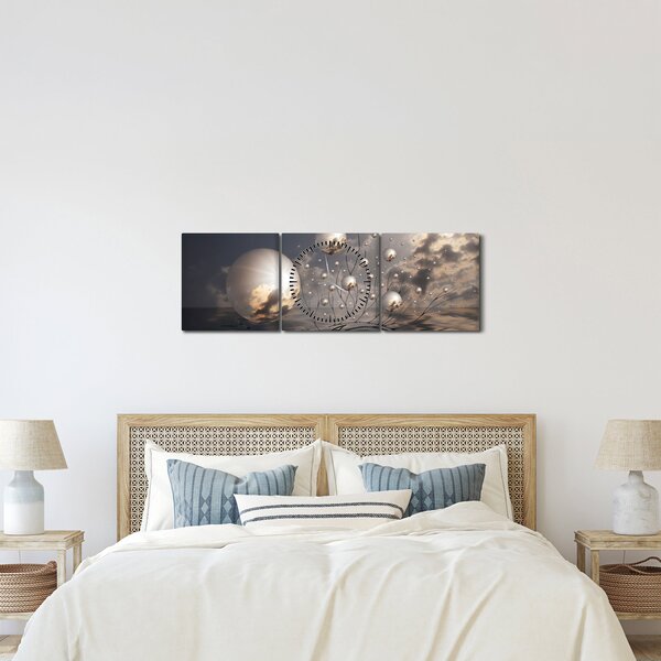 Tabloul abstract - bile (cu ceas) (90x30 cm)
