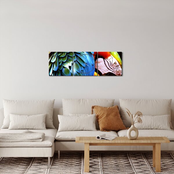 Tablou - Papagal (cu ceas) (90x30 cm)