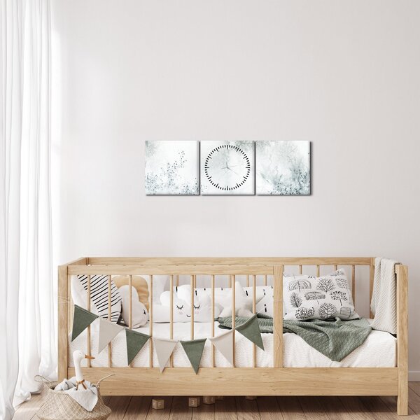 Tablou - Frunze abstract (cu ceas) (90x30 cm)