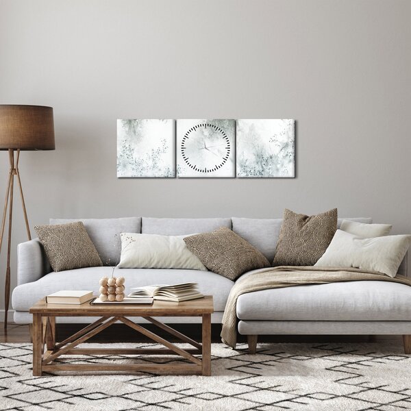Tablou - Frunze abstract (cu ceas) (90x30 cm)