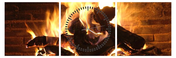 Tablou - Foc (cu ceas) (90x30 cm)