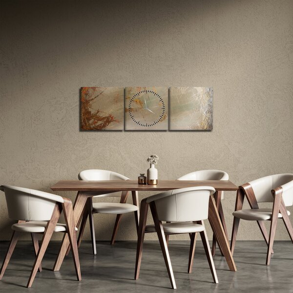 Tablou - Abstract texturat (cu ceas) (90x30 cm)